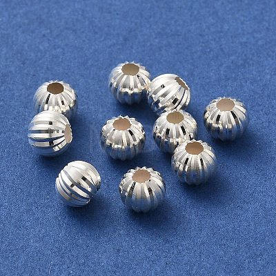 925 Sterling Silver Corrugated Round Spacer Beads STER-K178-01A-S-1