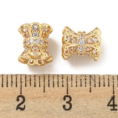 Rack Plating Brass Micro Pave Clear Cubic Zirconia Beads KK-L215-310B-14G02-1