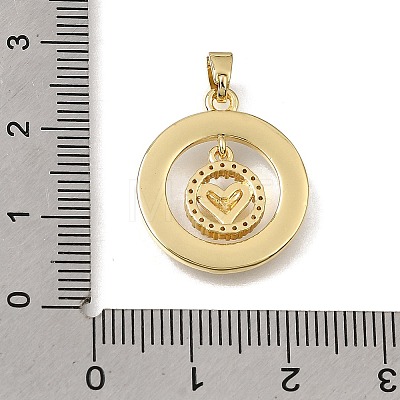 Brass Micro Pave Clear Cubic Zirconia with White Enamel Pendants CU-CBAA556-08A-1