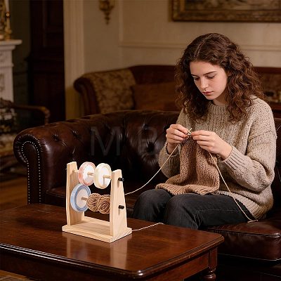 Wood Yarn Holder ODIS-WH0099-288A-1