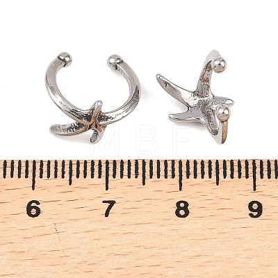Starfish 316 Stainless Steel Non- Piercing Cartilage Earrings AJEW-C044-11AS-1