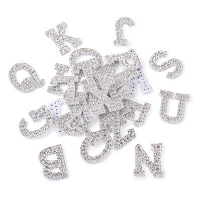 Alphabet Resin Rhinestone Patches DIY-TAC0005-45A-1