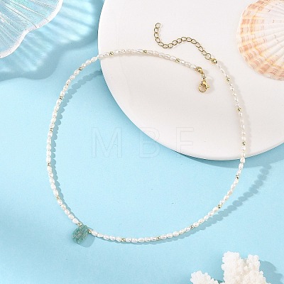 Natural Amazonite Faceted Teardrop Pendant Necklaces NJEW-JN06432-1