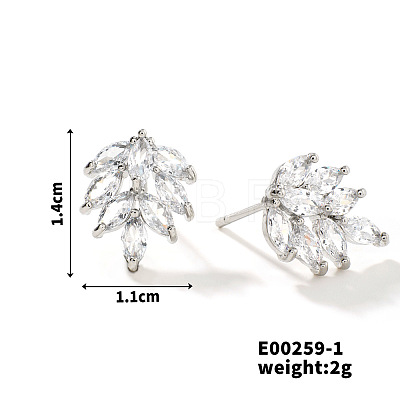 Copper Geometric Zircon Stud Earrings for Elegant Summer Style KE2533-1-1