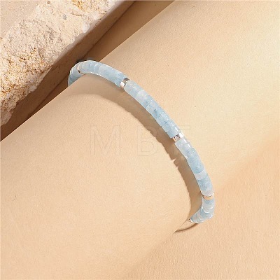 Natural Aquamarine Heishi Beaded Braided Bracelets LS-SA4116-12-1