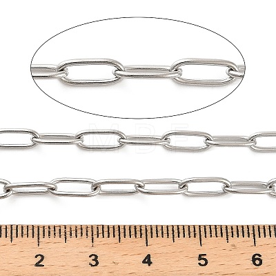 Titanium Steel Oval Paperclip Chains CHS-G040-01A-P-1