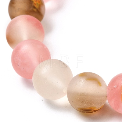 Colorful Tigerskin Glass Round Beads Stretch Bracelet for Teen Girl Women BJEW-JB06939-03-1
