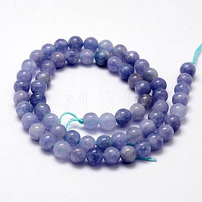 Natural White Jade Imitation Aquamarine Beads Strands G-F364-15-6mm-1