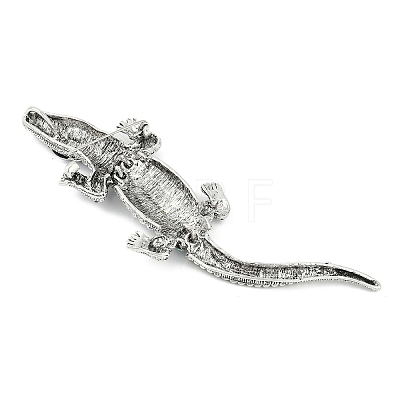 Alloy Rhinestones Alligator Brooches JEWB-S022-07B-1