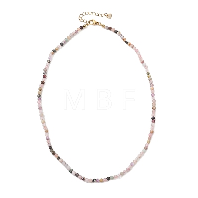Natural Mixed Gemstone Faceted Round Beaded Necklaces for Women NJEW-JN06284-1