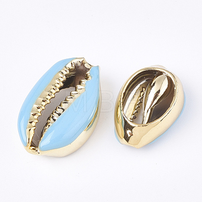 Electroplated Cowrie Shell Beads SSHEL-T008-11G-03-1