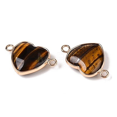 Natural Tiger Eye Love Heart Pendants G-T138-205G-G-1