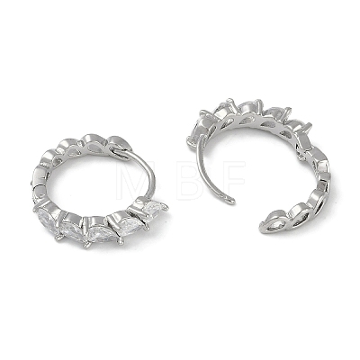 Glass Leaf Hoop Earrings EJEW-L292-008P-1