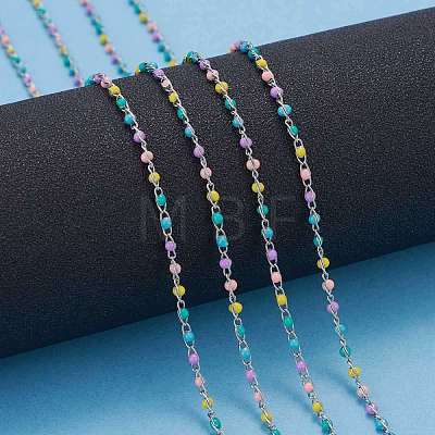 304 Stainless Steel Enamel Twisted Chains STAS-R100-40B-1