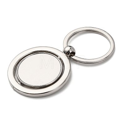 Rotatable Alloy Blank Keychain Cabochon Settings KEYC-F041-01P-1