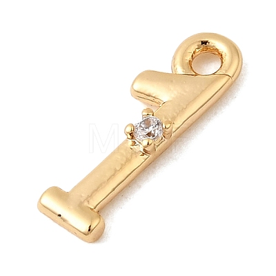 Brass Micro Pave Cubic Zirconia Charms KK-P340-24G-01-1