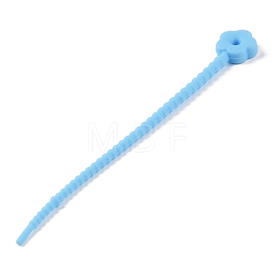 Flower Shape Silicone Cable Zip Ties AJEW-C034-01J-1