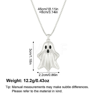 Halloween Brass Ghost Pendant Necklaces for Women FS-WG65C6E-02-1