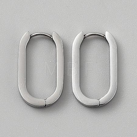 316 Stainless Steel Oval Hoop Earrings EJEW-WH0015-138B-P-1