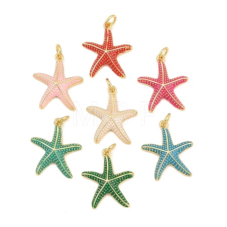 Brass Enamel Pendants KK-CBAEBFB-14G-1