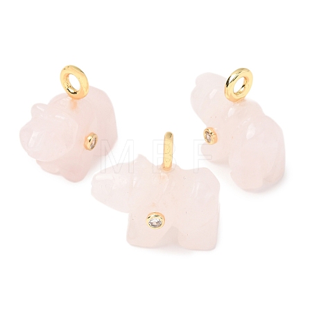 Natural Rose Quartz Carved Pendants G-H357-02G-13-1