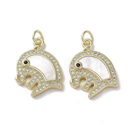 Brass Micro Pave Cubic Zirconia Pendants KK-G485-24C-G-1