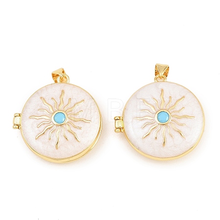 Brass Locket Pendants KK-D232-10G-01-1
