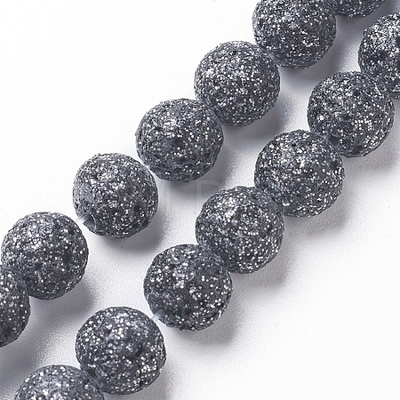 Natural Lava Rock Beads Strands G-F592-04A-8mm-1