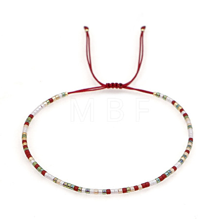 Adjustable Glass Seed Bead Braided Bead Bracelets for Women VT9382-41-1