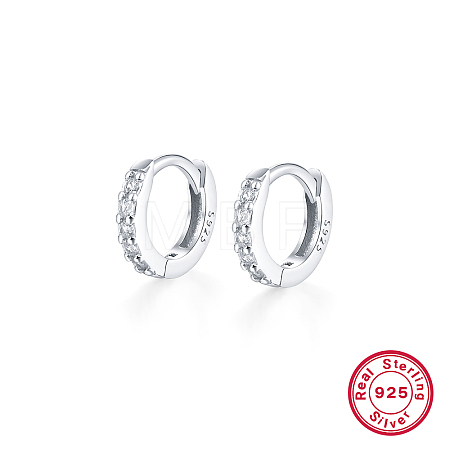 925 Silver Hoop Earrings with Zircon Stone Round Geometric Unisex Jewelry GK7138-1-1