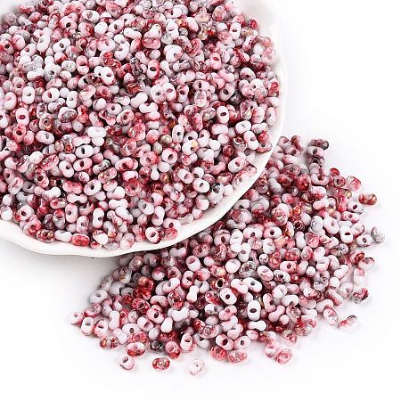 Two Tone Baking Paint Glass Seed Beads SEED-C003-01M-1