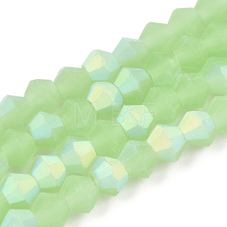 Imitation Jade Bicone Frosted Glass Bead Strands EGLA-A039-J2mm-MB01-1