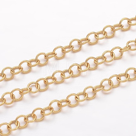 3.28 Feet Ion Plating(IP) 304 Stainless Steel Rolo Chains X-CHS-K004-17G-0.6mm-1