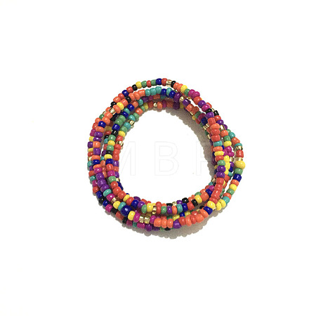 Glass Seed Beaded Waist Beads WG0248E-27-1