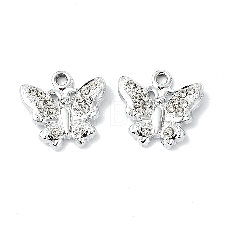 Animal Theme UV Plating Alloy Crystal Rhinestone Pendants ALRI-T012-07C-P-1