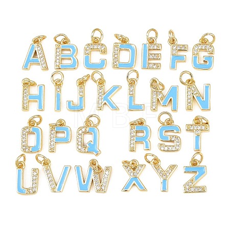 Brass Micro Pave Cubic Zirconia Charms KK-C250-01B-1