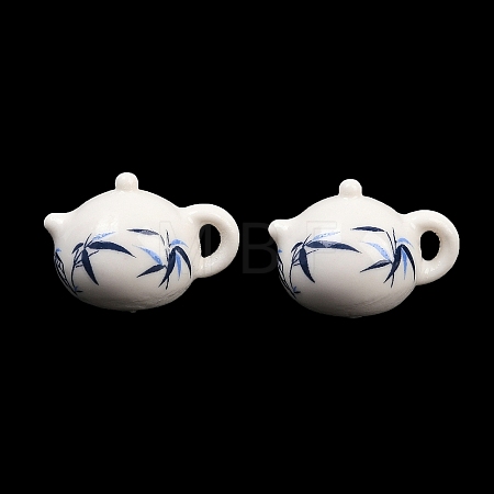 Handmade Printed Porcelain Beads PORC-T136-03C-01-1