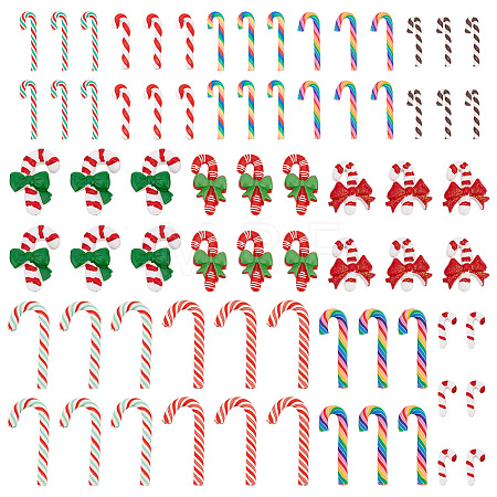 72Pcs 12 Styles Christmas Theme Opaque Resin Cabochons CRES-GA0001-09-1