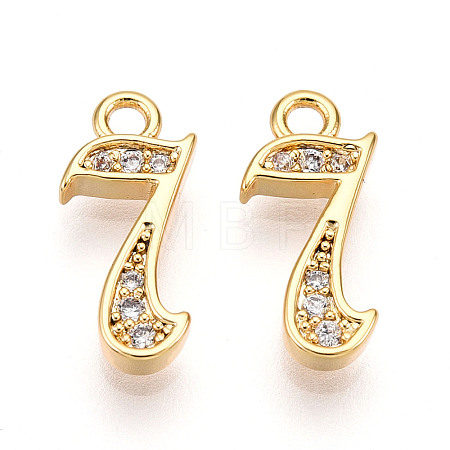 Brass Micro Pave Cubic Zirconia Charms X1-KK-N261-104H-G-1