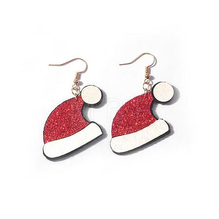 Christmas Iron Acrylic Dangle Earrings FS-WG00170-06-1