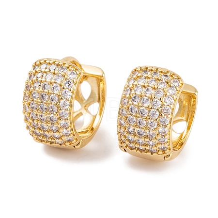 Rack Plating Brass Cubic Zirconia Earrings EJEW-S219-12G-01-1