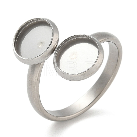 304 Stainless Steel Cuff Rings Components STAS-K279-02A-P-1