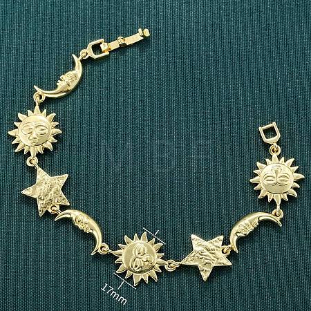 Brass Link Bracelets for Women BJEW-C118-01G-1