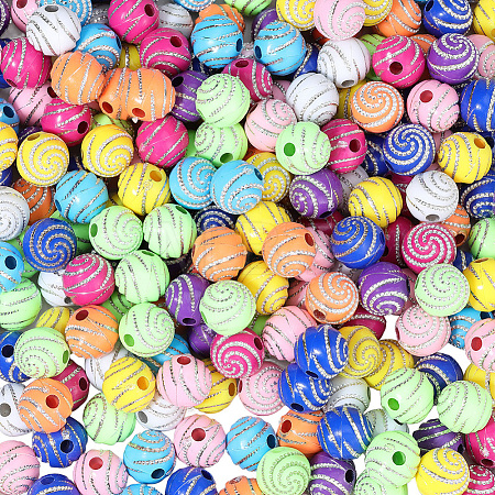 400Pcs Plating Acrylic Beads PACR-PA0001-25-1