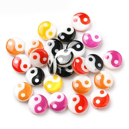 Printed Natural Freshwater Shell Beads SHEL-R129-07A-1