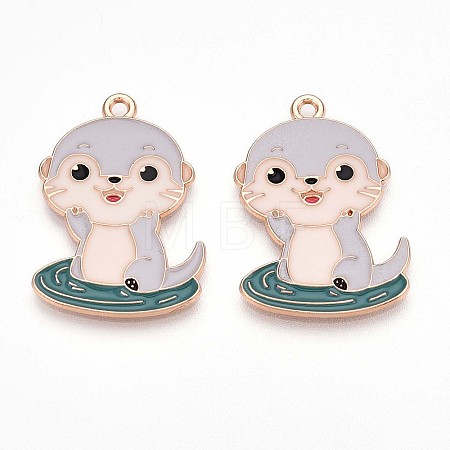Alloy Enamel Pendants ENAM-T022-02C-01-1