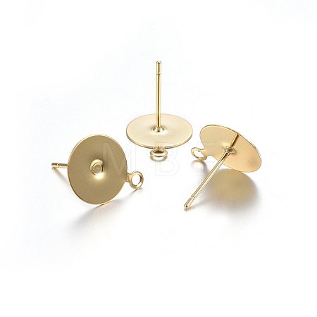 304 Stainless Steel Stud Earring Findings X-STAS-P210-44G-1