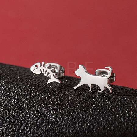 Stainless Steel Small Animal Stud Earrings for Women PW-WG87B69-02-1