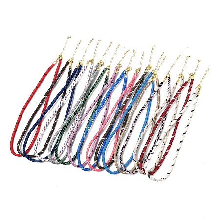 Ployester Core-Wrapped Round Cord Necklace Making KK-CBACFA2-03G-1