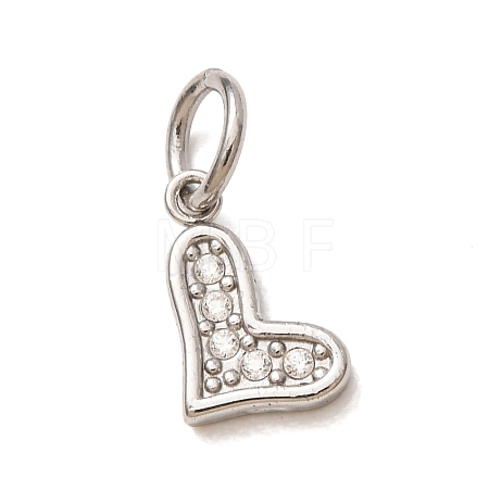 304 Stainless Steel Micro Pave Clear Cubic Zirconia Charms CU-CBAB6EC-22P-1